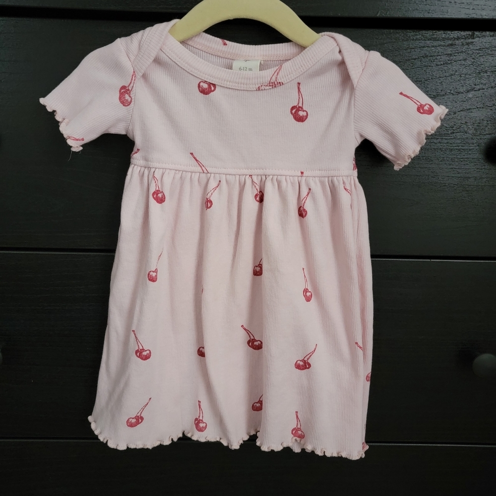 Kate Quinn Pink Cherry Print Kids Dress